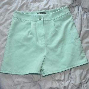 Pastel Green Woven Shorts